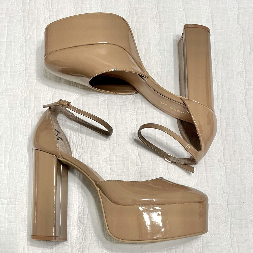 NEW STEVE MADDEN- Madden Girl Platform Pump in Dark Nude